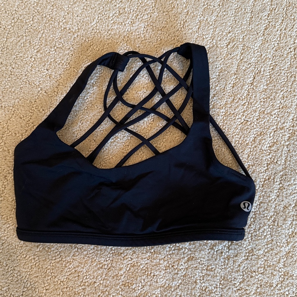 Lululemon Black Strappy Sports Bra